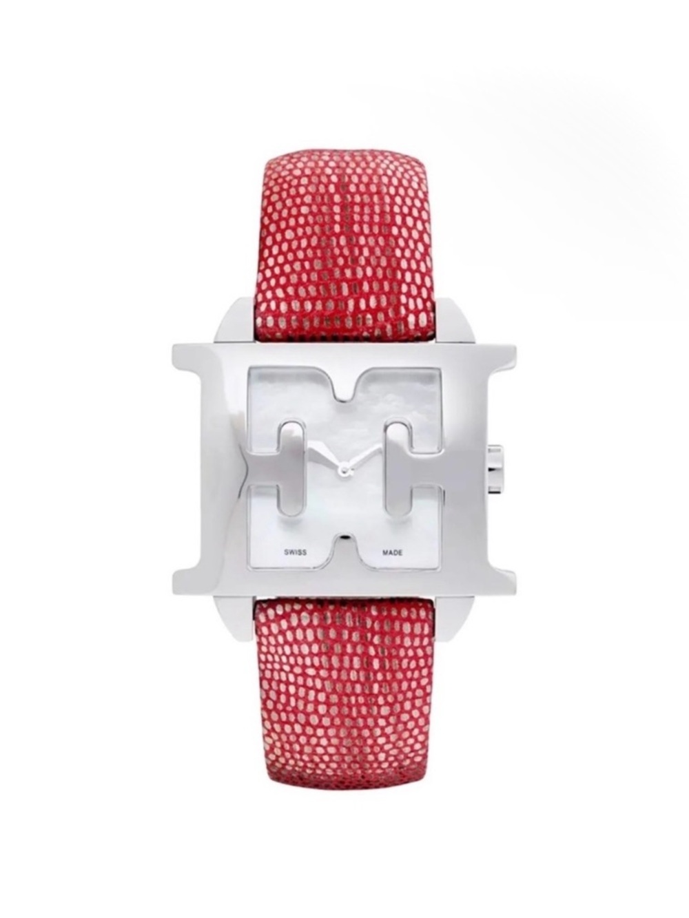 Escada Estelle Logo Case Mother of Pearl Face Leather Band